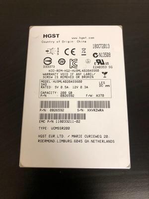 (NOT FOR HOME PC!) EMC Hitachi HGST 200GB SSD 2.5" 6Gbs SAS 0B26592 Hard Drive HUSML4020ASS600