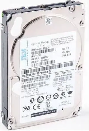 (NOT FOR HOME PC!) 90Y8782 IBM 600GB 10K 2.5" SAS Hard Drive 90Y8783