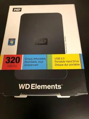 Western Digital Elements 320 GB,External,7200 RPM (WDBAAR3200ABK) Hard Drive