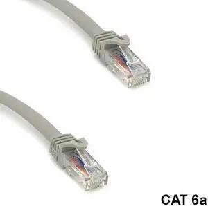 Kentek Gray 100' Cat6A UTP Ethernet Patch Cord 10Gbps 600MHz Router Switch Panel