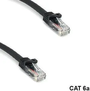 Kentek Black 100' Cat6A UTP Ethernet Patch Cord 10G 600MHz Router Switch Panel