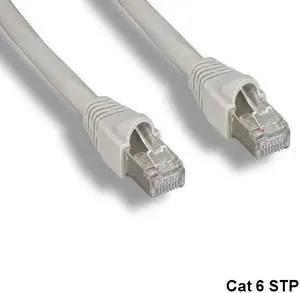 Kentek Gray 50' Cat6 STP Ethernet Cable 24AWG 550MHz RJ45 Routers Patch Panels