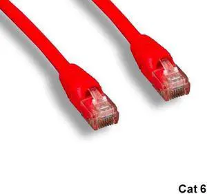 Kentek Red 100' Cat6 UTP Ethernet Cable 24AWG 550MHz RJ45 Routers Patch Panels