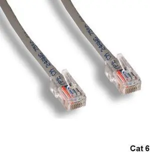 Kentek Gray 100' Cat6 UTP Non-Booted Ethernet Cord 24AWG 550MHz Patch Panel RJ45