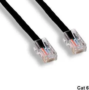 Kentek Black 100' Cat6 UTP NonBooted Ethernet Cord 24AWG 550MHz Patch Panel RJ45