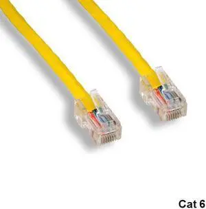 Kentek Yellow 100' Cat6 UTP NonBooted Ethernet Cord 24AWG 550MHz PatchPanel RJ45