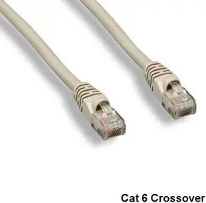 Kentek Gray 100' Cat6 UTP CrossOver Ethernet Patch Cord 24AWG 550MHz Router RJ45