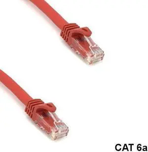 Kentek Red 50' Cat6A UTP Ethernet Patch Cord 10Gbps 600MHz Router Switch Panel
