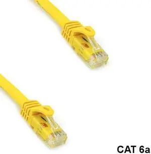 Kentek Yellow 50' Cat6A UTP Ethernet Patch Cord 10G 600MHz Router Switch Panel
