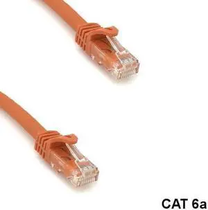 Kentek Orange 50' Cat6A UTP Ethernet Patch Cord 10G 600MHz Router Switch Panel