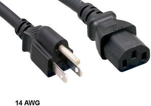 Kentek 25Ft Heavy Duty Power Cord NEMA 5-15P/IEC320 C13 14AWG 15A SJT Universal