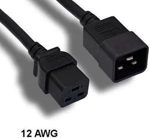 (NOT FOR HOME PC!) Kentek 10Ft IEC-60320 C19 to C20 Extension Power Cord 12AWG 20A Server UPS PDU (NOT FOR HOME PC!) Kentek 10Ft IEC-60320 C19 to C20 Extension Power Cord 12AWG 20A Server UPS PDU