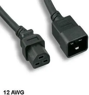 Kentek 15' IEC320 C20 to C21 AC Power Cable 12 AWG 20A/250V SJT Network/PDU/UPS