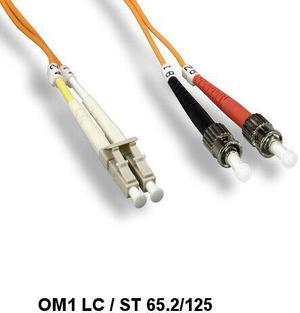 Kentek 15 Meter OM1 62.5/125 Fiber Optic Cable LC/ST Multi-Mode Duplex UPC/UPC