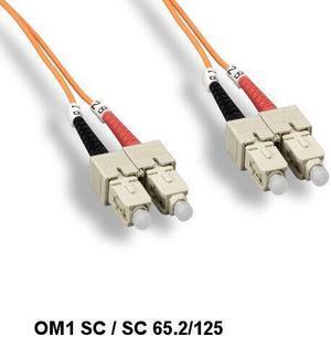Kentek 15 Meter OM1 62.5/125 Fiber Optic Cable SC/SC Multi-Mode Duplex UPC/UPC