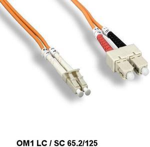 Kentek 15 Meter OM1 62.5/125 Fiber Optic Cable LC/SC Multi-Mode Duplex UPC/UPC