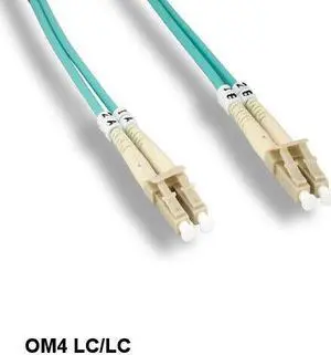 Kentek 15 Meter OM4 50/125 Aqua Fiber Optic Cable LC/LC Multi-Mode Duplex 10Gb