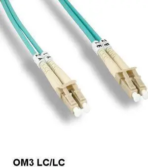 Kentek 15 Meter OM3 50/125 Aqua Fiber Optic Cable LC/LC Multi-Mode Duplex 10Gb
