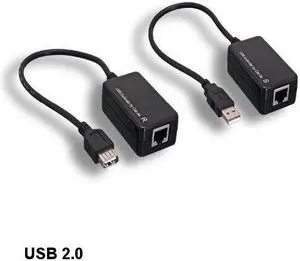Kentek USB 1.1 Over CAT5 CAT5e RJ45 Adapter Converter Extension Up To 200' Feet