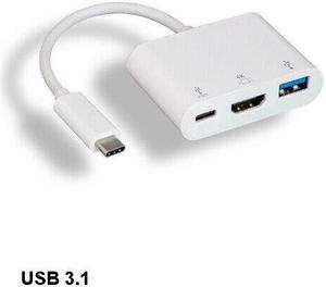 Kentek USB 3.1 Type C to USB 3.0 A/C/HDMI 4K Combo Dongle HDTV SmartPhone Laptop - OEM