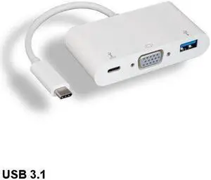 Kentek USB 3.1 Type C to USB 3.0 A/C/VGA Combo Adapter TV Notebook SmartPhone