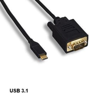 Kentek 10' USB 3.1 Type C to VGA Cable TV Projector Monitor SmartPhone Laptop