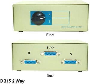 Kentek DB15 2 Way Data Transfer Switch Box 15 Pin I/O AB Female PC MAC Display