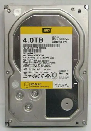 WD Gold 4TB Enterprise Class Hard Disk Drive - 7200 RPM WD4002FYYZ 6Gb/s 128MB - OEM WD Gold 4TB Enterprise Class Hard Disk Drive - 7200 RPM WD4002FYYZ 6Gb/s 128MB - OEM