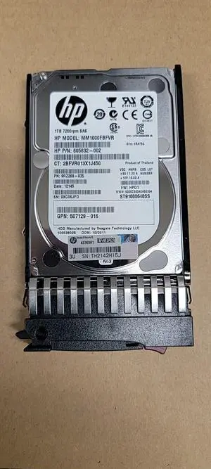 (NOT FOR HOME PC!) HP 1TB 7200RPM SAS MM1000FBFVR 605832-002 9RZ268-035 6Gbs 2.5" with Tray