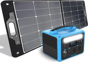 Aispex 600 Watt Power Station 640wh Battery, Generator w/ 100W Solar Panel Kit