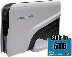 Avolusion PRO-Z Series 6TB External Gaming Hard Drive for PS5 Game Console WHITE
