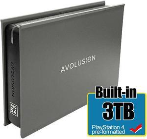 Avolusion Mini Pro-5X 3TB USB 3.0 Portable External Gaming PS4 Hard Drive (Grey)