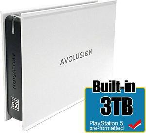 Avolusion Mini Pro-5X 3TB USB 3.0 Portable External Gaming PS5 Hard Drive White