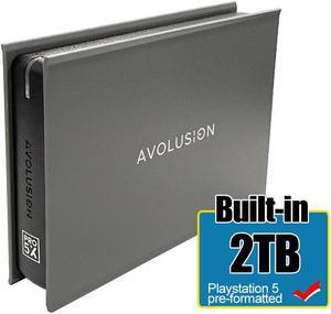 Avolusion Mini Pro-5X 2TB USB 3.0 Portable External Gaming PS5 Hard Drive (Grey)