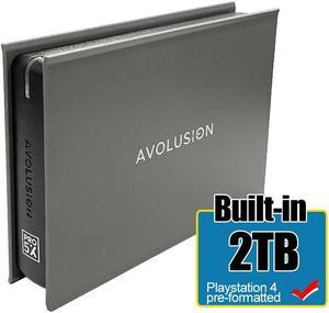 Avolusion Mini Pro-5X 2TB USB 3.0 Portable External Gaming PS4 Hard Drive Grey