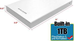 Avolusion HD250U3-WH 1TB USB 3.0 Portable External Gaming PS5 Hard Drive