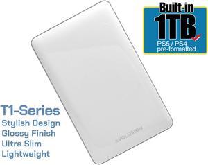 Avolusion T1 Series 1TB USB 3.0 Portable External Gaming PS5 Hard Drive White
