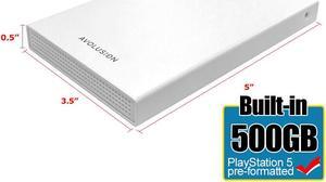Avolusion HD250U3-WH 500GB USB 3.0 Portable External Gaming PS5 Hard Drive