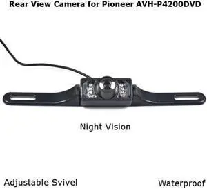 Rear View Camera Backup License Plate Night for Pioneer AVH-P4200DVD AVHP4200DVD