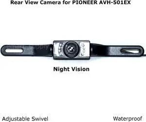 Rear View Camera Backup License Plate Night for PIONEER AVH-501EX AVH501EX
