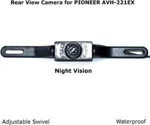 Rear View Camera Backup License Plate Night for PIONEER AVH-221EX AVH221EX