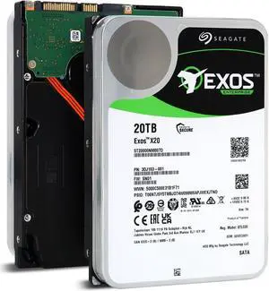 Seagate Exos X20 20TB SATA 6Gb/s 3.5" Enterprise Hard Drive - ST20000NM007D - OEM Seagate Exos X20 20TB SATA 6Gb/s 3.5" Enterprise Hard Drive - ST20000NM007D - OEM
