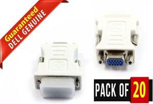 Lot of 20 New Genuine OEM Dell DVI-to-VGA Adapter DVI-I Male to VGA Female J6WDF