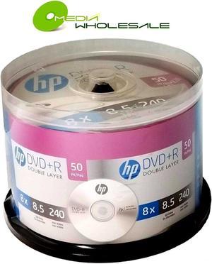 50 HP 8X Blank DVD+R DL Dual Double Layer 8.5GB Logo Branded Media Disc REAL HP