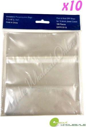 1000 PREMIUM Resealable OPP Plastic Bag Wrap for 10.4mm Standard CD Jewel Case