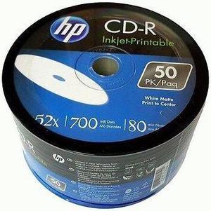 200 HP CD-R CDR 52X 700MB White Inkjet Printable Recordable Blank Disc 4x50pk