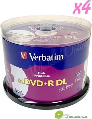 200 VERBATIM 8XBlank DVD+R DL Double Layer 8.5GB WHTE Inkjet Printable EXPEDITED