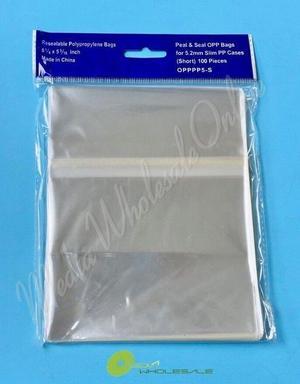 1000 PREMIUM OPP Resealable Plastic Bag Wrap for 5mm CD Case (Short Version)