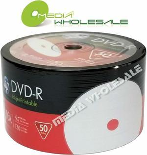 500 HP Blank 16X DVD-R DVDR White Inkjet Printable 4.7GB Recordable Disc 10x50pk