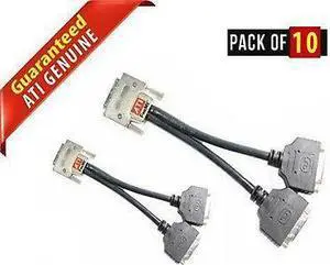 Lot of 10 AMD (ATI SAPPHIRE) Dual DVI-I AV Splitter Cable 1:2 VHDCI 6111020400G